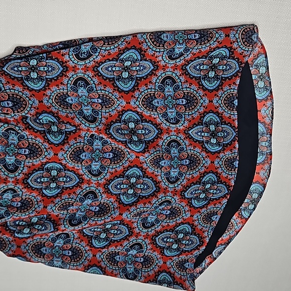 41 Hawthorn Sleeveless Paisley Blouse Red Navy Turquoise High Low Hem Size M - Picture 6 of 16